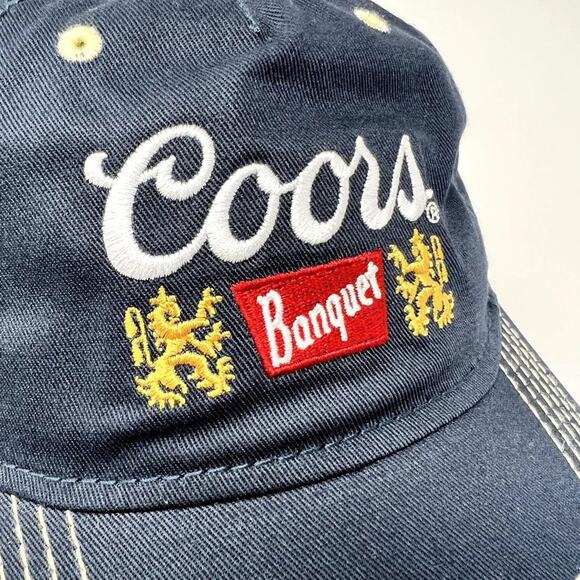 H3 Headwear Coors Banquet Baseball Hat Men OS Navy Blue Adjustable Cap Beer - Picture 5 of 11